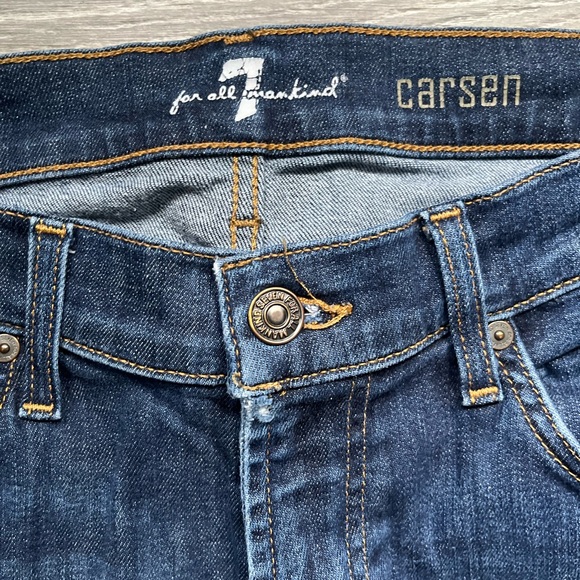 7 For All Mankind Dark Blue Straight Leg Jeans, 33 x 32 - Picture 4 of 12